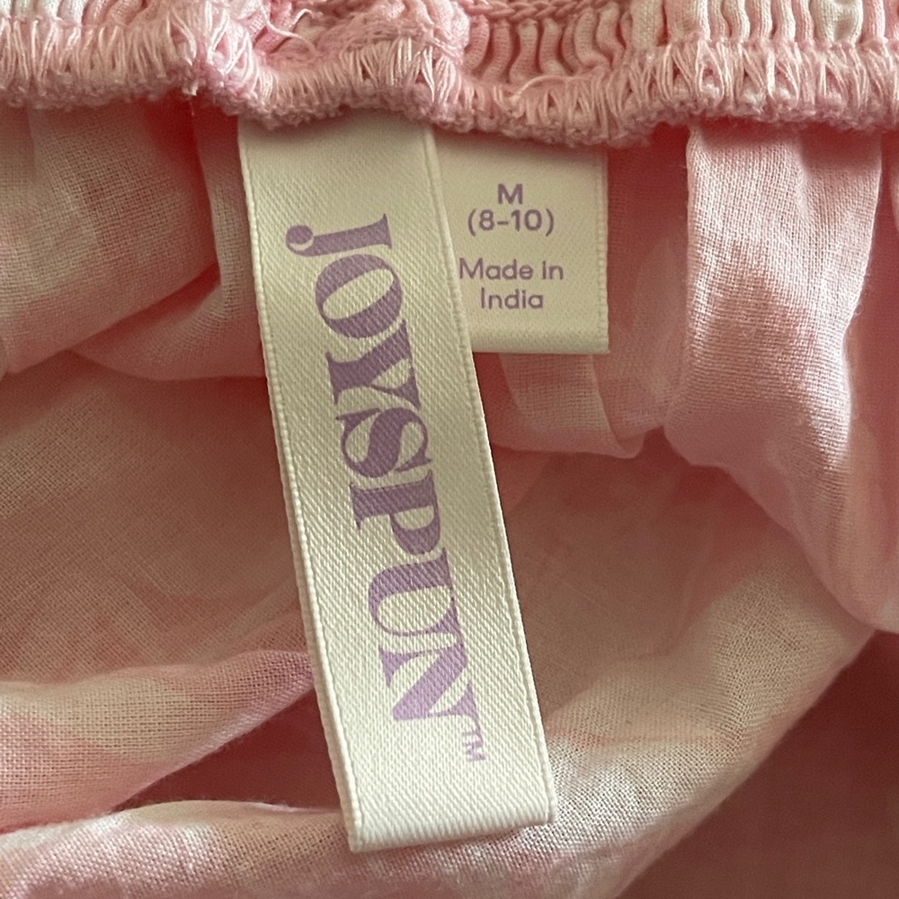 Joyspun soft pink white floral spaghetti strap midi nightgown. Sz M. - Picture 6 of 8